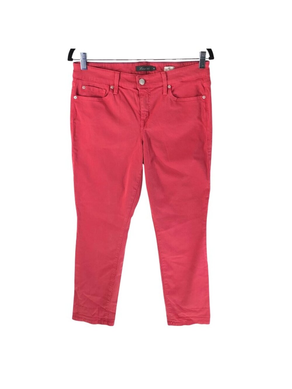 Level 99 Womens Jeans Lily Skinny Straight Red Pink Stretch Size 30